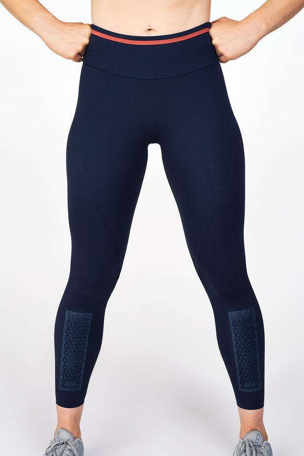 Blue Elvin Leggings with shin protection panels